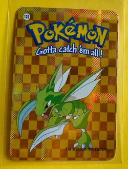 SCYTHER Pokemon Pocket Monsters Japanese Vending Prism Sticker LP Holo Foil - Image 1