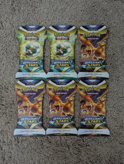 Pokemon TCG: Sword & Shield-Brilliant Stars Sleeved Booster Pack - LOT OF 6 820650809972 - Image 1