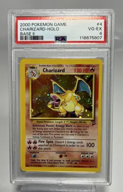 2000 POKEMON BASE SET 2 #4 CHARIZARD-HOLO PSA 4 - Image 1