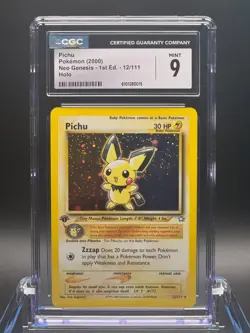 CGC 9 MINT ✨ - Pichu 12/111 Neo Genesis 1st Edition Holo - 2000 Pokemon - Image 1