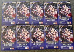 One Piece OP14 The Azure Sea’s Seven Sleeved Booster Pack Lot Of 10 - In Hand - Image 1