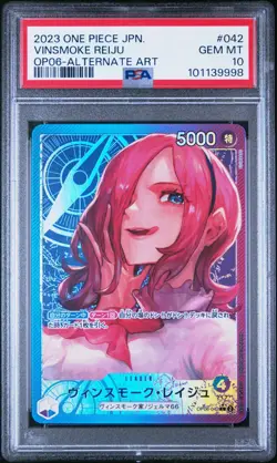 PSA 10 Vinsmoke Reiju Alt Art Wings of Captain OP06-42 One Piece Japanese Card - Image 1