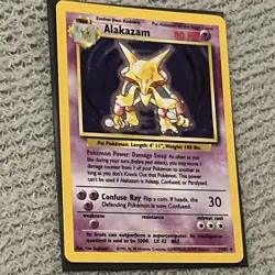 Vintage 1999 Rare Pokemon Alakazam TCG Base Set Holo Card 1/102 - Image 2