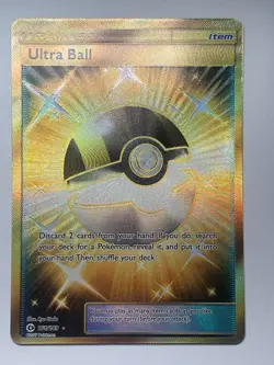 (Pre-Owned) NM Ultra Ball Gold Secret Rare Card 161/149 Sun and Moon Base Set - Image 2
