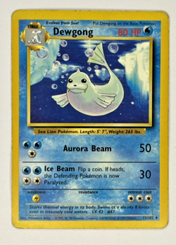 Pokemon TCG Dewgong Base Set Unlimited Uncommon Card 25/102 Regular - Image 1