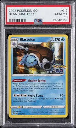 2022 POKEMON GO #017 BLASTOISE-HOLO PSA 10 - Image 1