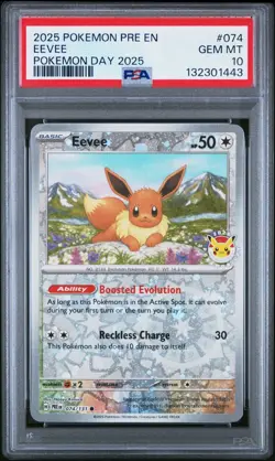 Eevee - Pokemon Day Stamp 2025 074/131 PSA 10 - Image 1