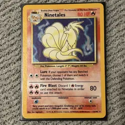 Pokemon TCG Ninetales 12/102 Base Set Unlimited Holo Rare Vintage 1999 WOTC - Image 1