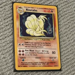 Pokemon TCG Ninetales 12/102 Base Set Unlimited Holo Rare Vintage 1999 WOTC - Image 2