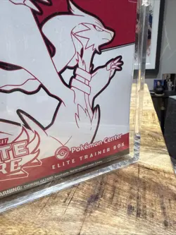 Pokemon Scarlet & Violet White Flare Pokemon Center ETB in Acrylic Case! - Image 2