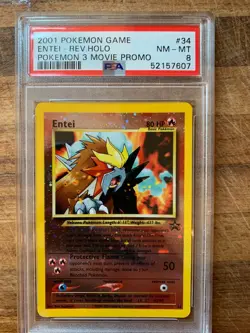 2001 Pokemon Movie 3 Promo Reverse Holo Entei #34 PSA 8 NM-MT - Image 1