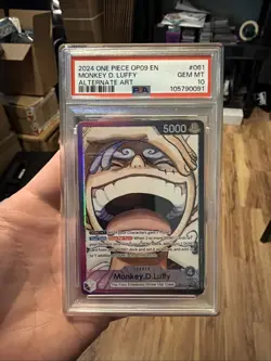 One Piece Monkey D Luffy Alternate Art Leader Op09-061 Psa 10 - Image 1