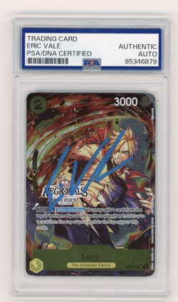PSA Signed Eric Vale Sanji OP03-102 Promo Foil Bandai One Piece English TCG - Image 1