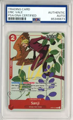 PSA Signed Eric Vale One Piece CCG Sanji OP01-013 Gift Collection 2023 - Image 1