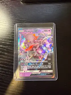 Pokemon Mewtwo GX TCG Holo Card SM196 Detective Pikachu Promo LP - Image 1