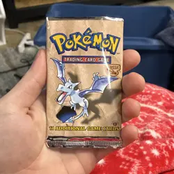 Pokemon TCG Fossil 1st Edition Booster Pack Aerodactyl 11 Cards English - Image 1