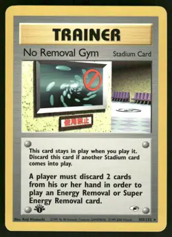Pokemon Cards No Removal Gym 103/132 1ST EDITION Gym Heroes WOTC Rare NM - Image 1