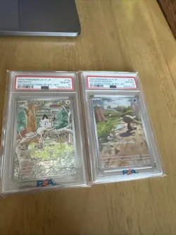 PSA 10 Meowth 192/SV-P Paldean Wooper 193/SV-P AR Set Pokemon Card Japanese - Image 1
