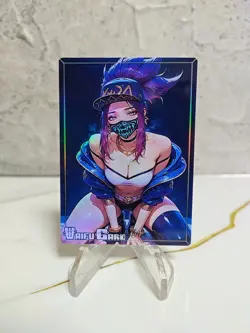 Akali Trading Card Waifu Goddess Story Anime Girl holo Karte Manga Full Art - Image 1