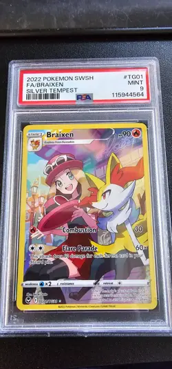 Braixen TG01/TG30 Pokemon Card TCG 2022 Silver Tempest - PSA 9 MINT - Image 1