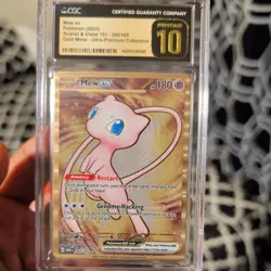 CGC 10 PRISTINE Mew Ex 205/165 Gold METAL 151 UPC PROMO Pokemon Card - Image 1