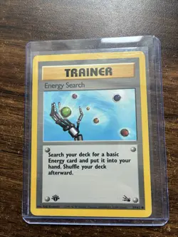 Pokemon TCG Energy Search Fossil 59/62 Regular 1st Edition Common Trainer Card - Image 1