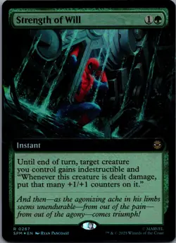 Strength of Will [Foil] 267 MTG Marvel's Spider-Man Rare Extended Art Foil NM - Image 1