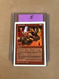 MTG Artist Proof, Signed by Scott M. Fischer, "Incinerate", Fifth Edition - Image 1