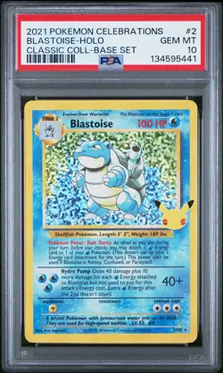 2021 POKEMON CELEBRATIONS CLASSIC COLL #2 BLASTOISE-HOLO PSA 10 - Image 1