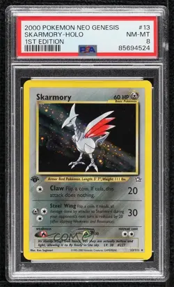 Skarmory Holo 1st Ed. Pokemon Neo Genesis PSA 8 2000 - Image 1