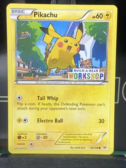 Pokemon Build-A-Bear STAMPED PROMO Pikachu 20/108 - NM - Image 3