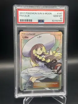 Pokemon TCG Sun and Moon Lillie Trainer Full Art Ultra Rare PSA 10 - Image 1
