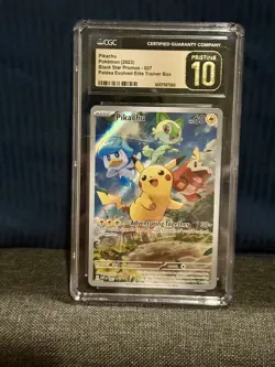 Pikachu 027 Black Star Promo CGC Pristine 10 Graded Pokemon Paldea Evolved Promo - Image 1