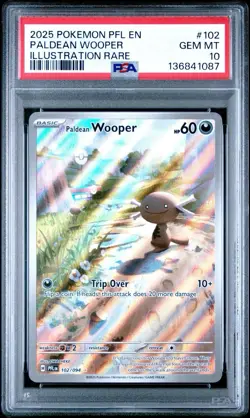 2025 POKEMON PFL EN-PHANTASMAL FLAMES ILLUSTRATION RARE PALDEAN WOOPER PSA 10 - Image 1