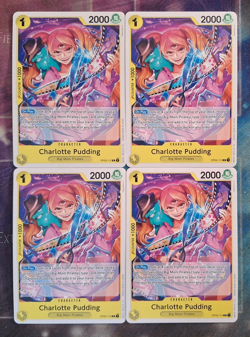 4x Charlotte Pudding OP03-112 Rare Englisch PLAYSET NM One Piece - Image 1