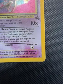 Mew Holo WOTC Black Star Promo 9 Pokemon Card MP - Image 3