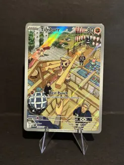 Pokemon Twilight Masquerade Timburr TCG Illustration Card 183/167 Rare - Image 2
