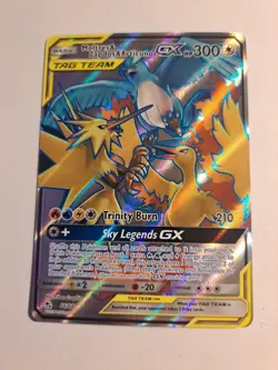 Pokemon Card - Moltres & Zapdos & Articuno GX 66/68 Hidden Fates Tag Team Holo - Image 1