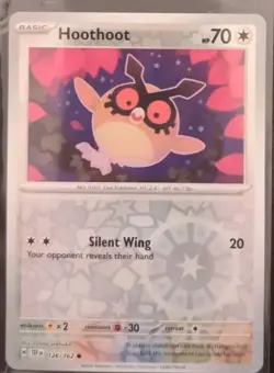 Hoothoot #126/162 Pokemon TCG Reverse Holo Temporal Forces Common Card Near Mint - Image 1
