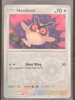 Hoothoot #126/162 Pokemon TCG Reverse Holo Temporal Forces Common Card Near Mint - Image 3