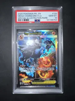 PSA 10 MEGA CHARIZARD X EX 125/094 Phantasmal Flames Pokemon Card Gem Graded - Image 1
