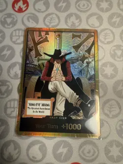DON!! Card Gold Frame Mihawk OP14 ONE PIECE NM English The azure sea’s seven - Image 1