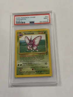 PSA 9 MINT Pokemon Venomoth Base Set 2 31/130 Graded Card II - Image 1