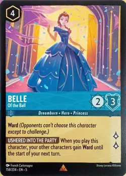 158/204 BELLE OF THE BALL SHIMMERING SKIES RARE DISNEY LORCANA CARD - Image 1