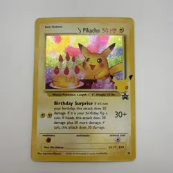 Pokemon TCG Birthday Pikachu Card - Holo Rare Promo 50 Hp - Image 2