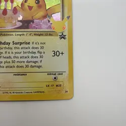 Pokemon TCG Birthday Pikachu Card - Holo Rare Promo 50 Hp - Image 4
