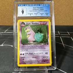 CGC 9 MINT Dark Slowbro 2000 Team Rocket 12/82 Holo SWIRL Pokemon Card - Image 2