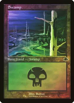 Magic The Gathering MTG SWAMP (407) RETRO FRAME FOIL Dominaria Remastered NM - Image 1
