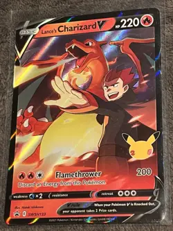 Lance's Charizard V SWSH133 Sword & Shield Black Star Promo Pokemon TCG Card NM - Image 1