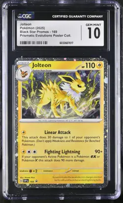 CGC 10 Jolteon SVP169 COSMOS HOLO PROMO SVP 169 Pokemon - Image 1